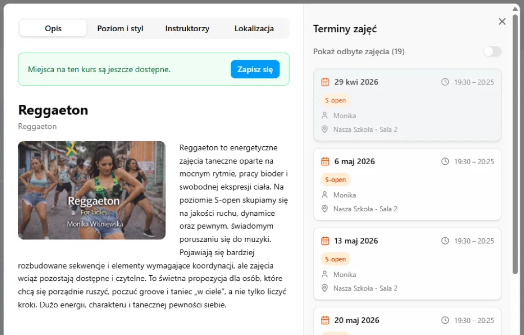 Szczegóły kursu przed zapisem online w Baileo
